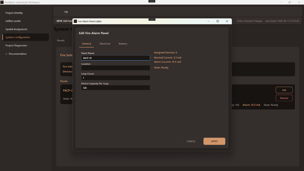 SchemaLab Fire Alarm Panel Editor – General